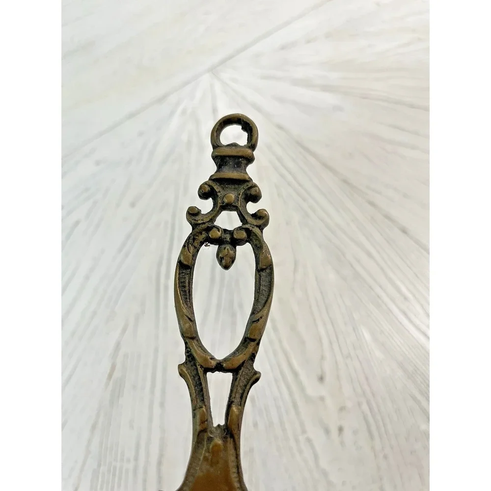 Vintage European Style‎ Solid Brass Wall Hanging Shoe Horn Mid Century 7